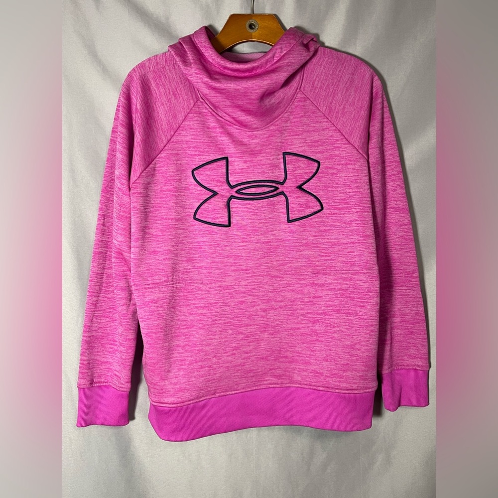 Under Armour Women's Long Sleeve Funnel Neck Cold gear Sweatshirt Hoodie Pink M - Picture 6 of 8